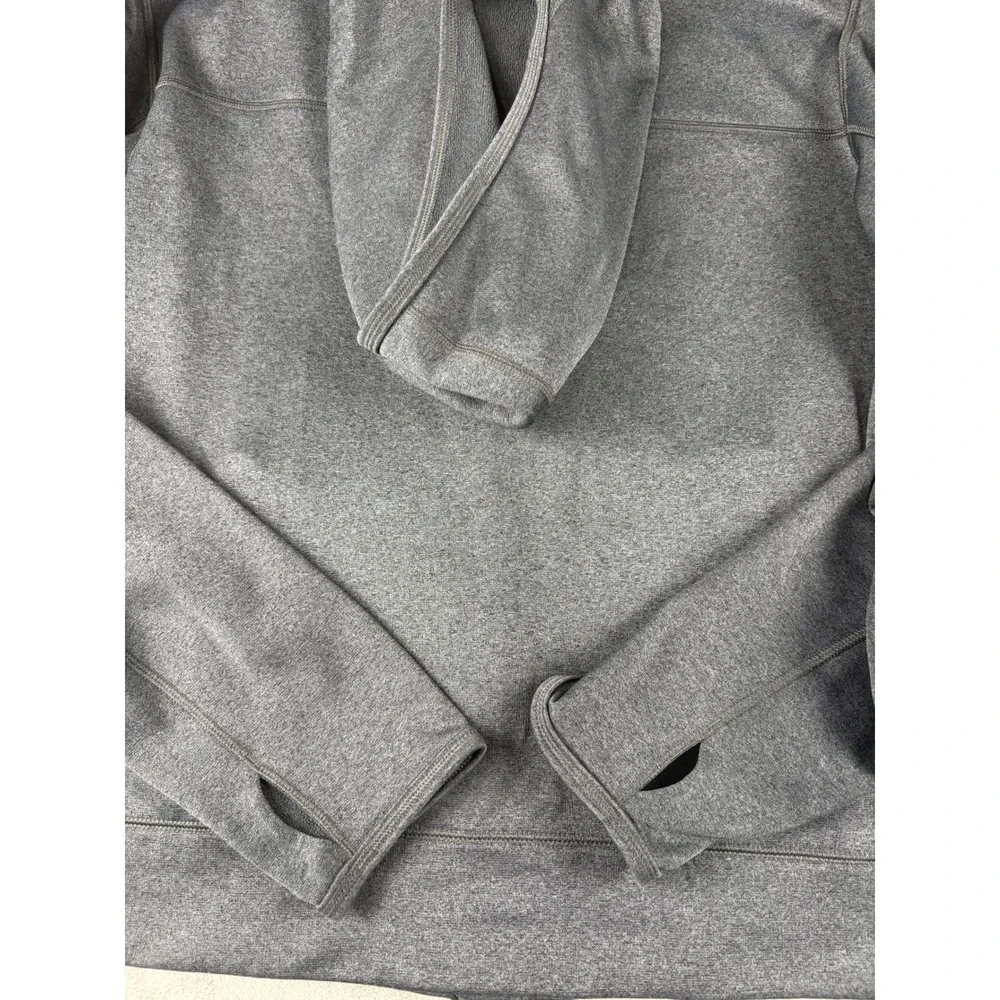 The North Face Mens Full Zip Hoodie Heather Gray Fleece Lined Thumbholes XL